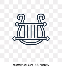 Lyre vector outline icon isolated on transparent background, high quality linear Lyre transparency concept can be used web and mobile