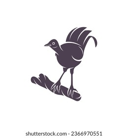 Lyrebird vector illustration design. Lyrebird Silhouette. Lyrebird design template.