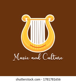 Lyric harp. Lyre image. String musical instrument - Vector