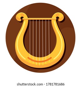 Lyric harp. Lyre image. String musical instrument - Vector