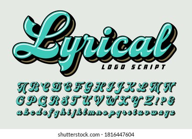 Lyrical logo style script: a bold logotype alphabet for branding businesses, corporations or sports teams.