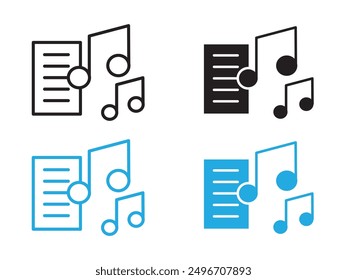 Lyrics icon black and white vector outline sign