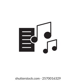 Lyrics icon black and white vector outline sign