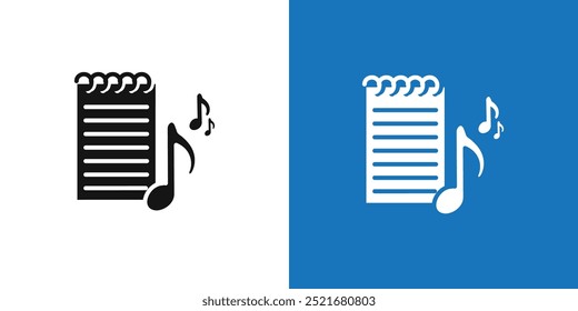 Lyrics icon Flat vector set outline