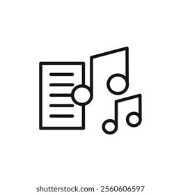 Lyrics icon vector line logo art