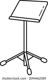 Lyrics stand. Music sheet holder. Vector outline icon.