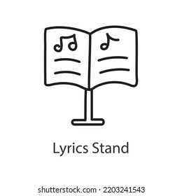 Lyrics Stand Outline Icon Design illustration. Music Symbol on White background EPS 10 File