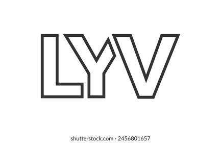 LYV-Logo-Design-Vorlage mit kräftigem und modernem Fettdruck. Einfache und minimale Typografie auf Basis des Logos für die Vektorgrafik. Trendige Firmenidentität ideal für Unternehmen brande Präsenz.