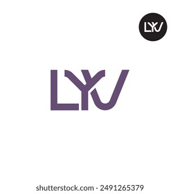 Diseño de monograma de letra de logotipo LYV