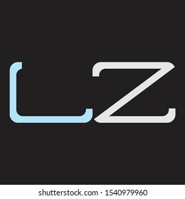 LZ Abstrac logo vector Monogram isolated on black background