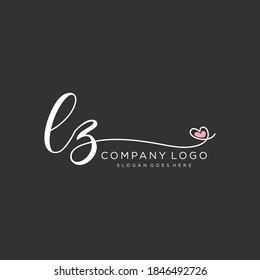 LZ Beauty vector initial logo, handwriting logo of initial signature, wedding, fashion, jewelry, boutique, floral and botanical with creative template for any company or business.