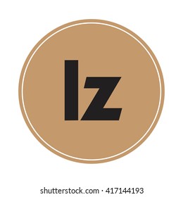 lz brown letters ,abstract background logo, design identity in circle, alphabet letter