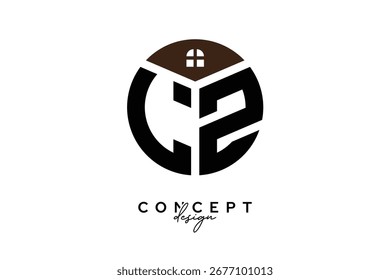 LZ Creative Real Estate Monogram Logo Concept Design in Circle Shape