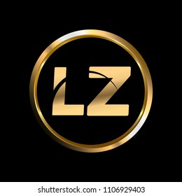 LZ initial circle company logo gold black background