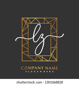 LZ Initial Handwriting logo template vector
