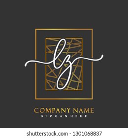 LZ Initial Handwriting logo template vector