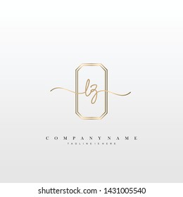 LZ initial handwriting logo template vector