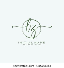 LZ Initial handwriting logo vector