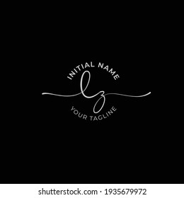 lz Initial handwriting signature logo vector. Hand lettering for designs