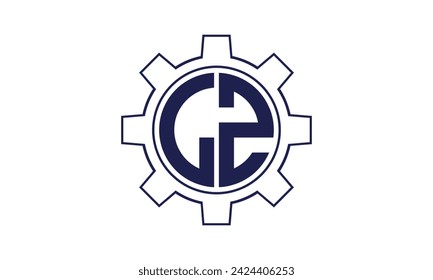 LZ initial letter mechanical circle logo design vector template. industrial, engineering, servicing, word mark, letter mark, monogram, construction, business, company, corporate, commercial, geometric