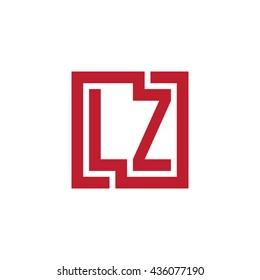 LZ initial letters looping linked square logo red