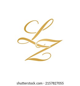 LZ initial logo design vector stock