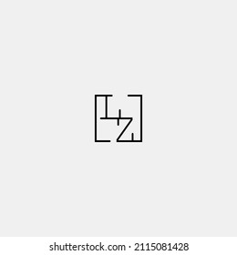 LZ initial logo in line concept in high quality professional design that will be best for companies