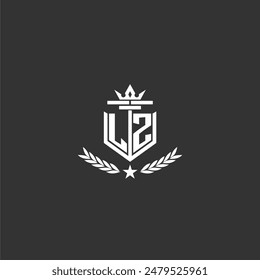 Diseño de logotipo de marca de monograma inicial LZ para Imagen de Vector de corona