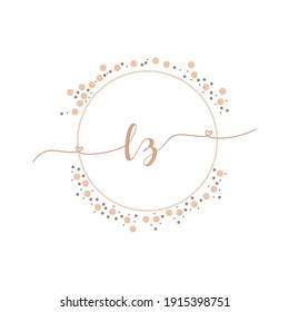 LZ Initial monogram handwriting luxury illustration