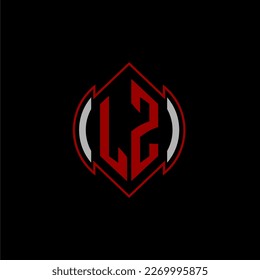 LZ initial monogram logo for gaming with Gemoteric line shape style design on isolated background