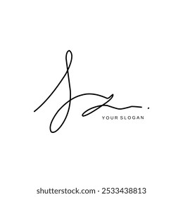 Lz Initial Signature Logo, Vektordesign
