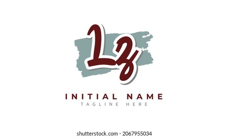 Lz Initials, handwriting logo vector