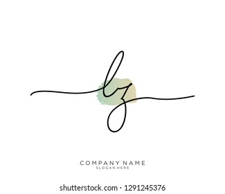 LZ L Z Initial handwriting logo template