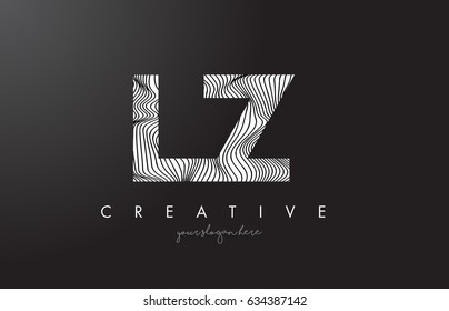 LZ L Z Letter Logo with Zebra Lines Texture Design Vector Illustration.