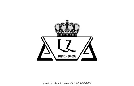LZ letter logo creative design. LZ unique design. LZ letter logo design on black background.