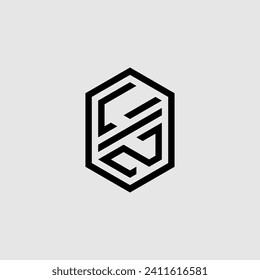 LZ line geometric monogram with high quality professional design that will print well