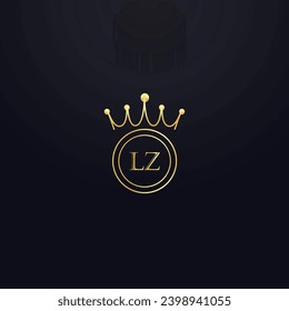 LZ logo. L Z design. White LZ letter. LZ, L Z letter logo design. Initial letter LZ linked circle uppercase monogram logo. L Z letter logo vector design. Golden latter, golden, mark