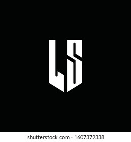 LZ logo monogram with emblem style isolated on black background