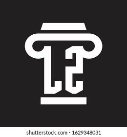 LZ Logo monogram with pillar style design template