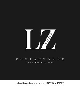 LZ Minimal Luxury Initial Logo vector.
