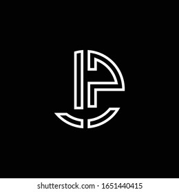 LZ monogram logo circle ribbon style outline design template