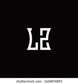 LZ monogram logo with curved side style design template