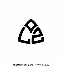 LZ monogram logo with modern triangle style design template isolated on white background