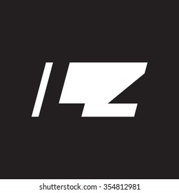 LZ negative space letter logo black background