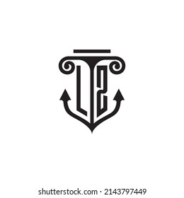 LZ pillar and anchor combination concept logo in high quality design