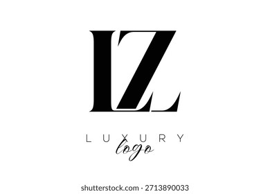 LZ  Serif Letter Monogram Typography Logo for Elegant Premium Branding Identity