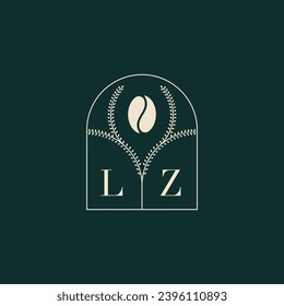 LZ Unique and simple logo design combination of letters and coffee bean