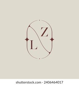 LZ wedding classic in elegant monogram with high quality professional design that will print well