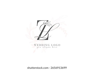 Logotipo de Boda LZ con letras iniciales