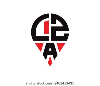 LZA letter location shape logo design